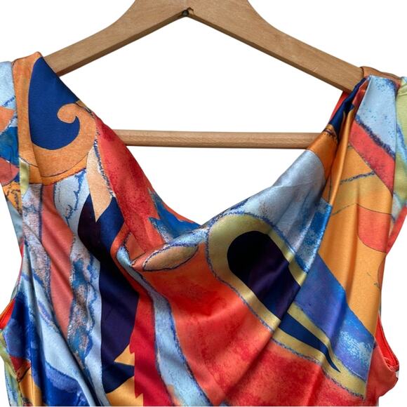 NWT Anthropologie x Nicole Miller Abstract Print Veronica Rouched Column Dress 8 - Picture 6 of 10